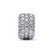 Three-row pavé charm in sterling silver with cubic zirconia