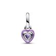 Mini colgante corazón chakra, plata 925, morado, ME