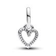 Mini charm pendant free heart in sterling silver