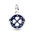 Lucky medallion charm in 925 silver with enamel