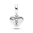 Double charm pendant red heart and keyhole