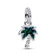 Moments charm pendant palm tree, sterling silver, green