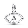 Medallion charm eye in sterling silver, zirconia, ME