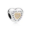 Bead heart sterling silver partially gold-plated