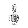 Charm Pendant Heart 18 In 925 Silver With Zirconia