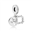 925 silver charm pendant ice carving with zirconia