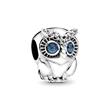 Sparkling owl charm in sterling silver with zirconia