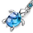 Sterling Silver And Glass Turtle Charm