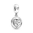 Charm pendant soulmate in 925 silver with cubic zirconia