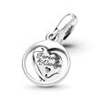 Charm pendant soulmate in 925 silver with cubic zirconia