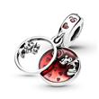 Charm pendant mickey and minnie in 925 silver