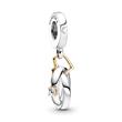 Two-Tone Charm Pendant Wedding Rings In 925 Silver