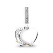 Two-tone anniversary charm pendant with cubic zirconia