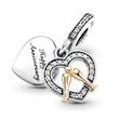 Two-tone anniversary charm pendant with cubic zirconia