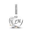 Two-tone anniversary charm pendant with cubic zirconia