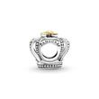 Crown Charm In 925 Silver And 14 Carat Gold