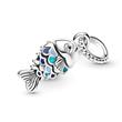 Charm fish in 925 silver and enamel
