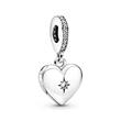 Charm hanger hart medaillon in sterling zilver