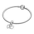 2 in 1 charm pendant sister in 925 sterling silver, zirconia