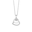 Ladies heart chain in 925 silver with zirconia