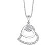 Ladies heart chain in 925 silver with zirconia