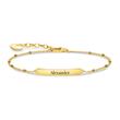 Engraving bracelet for ladies in sterling silver, gold plated