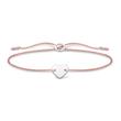 Bracelet heart for ladies in textile  and 925 silver