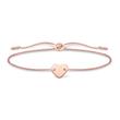 Pulsera de mujer corazón de textil y plata 925, rosa