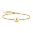 Bracelet with engraving plate in 925 sterling silver, IP gold