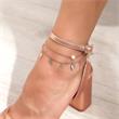 Rose gold plated anklet leaves pearl double breasted