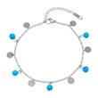 Stainless Steel Anklet Turquoise Pearls