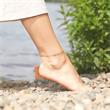 Edelstahl Fußkette mit Zirkonia weitenverstellbar