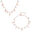 Set of sparkling stars in rose gold-plated 925 silver