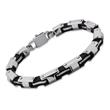 Bracelet stainless steel & carbon elements 23cm