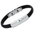 Rubber bracelet with stainless steel engraving plate 21cm