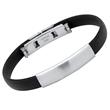 Rubber bracelet with stainless steel engraving plate 21cm