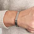 Modern stainless steel bracelet rubber