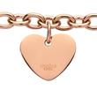 Rose gold plated stainless steel bracelet with heart