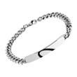 Engraving bracelet stainless steel half heart black