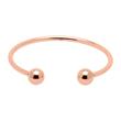 Brazalete abierto de acero inoxidable chapado en oro rosa