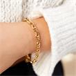 Ladies bracelet with anchor chain links, gold plated stainless steel