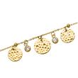 Stainless steel plate bracelet for ladies, gold-plated