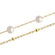 Ladies' Double Row Bracelet In Stainless Steel, Gold, Pearls
