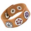 High quality bracelet buttons leather brown