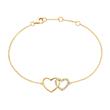 Gold bracelet hearts with 22 diamonds