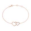 Rose gold bracelet in heart design, lab grown diamonds