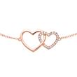 Rose gold bracelet in heart design, lab grown diamonds