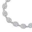 Halo bracelet in white gold or platinum with diamonds