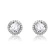 Ladies stud earrings in 585 white gold with diamonds