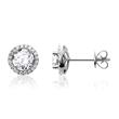 Ladies stud earrings in 585 white gold with diamonds